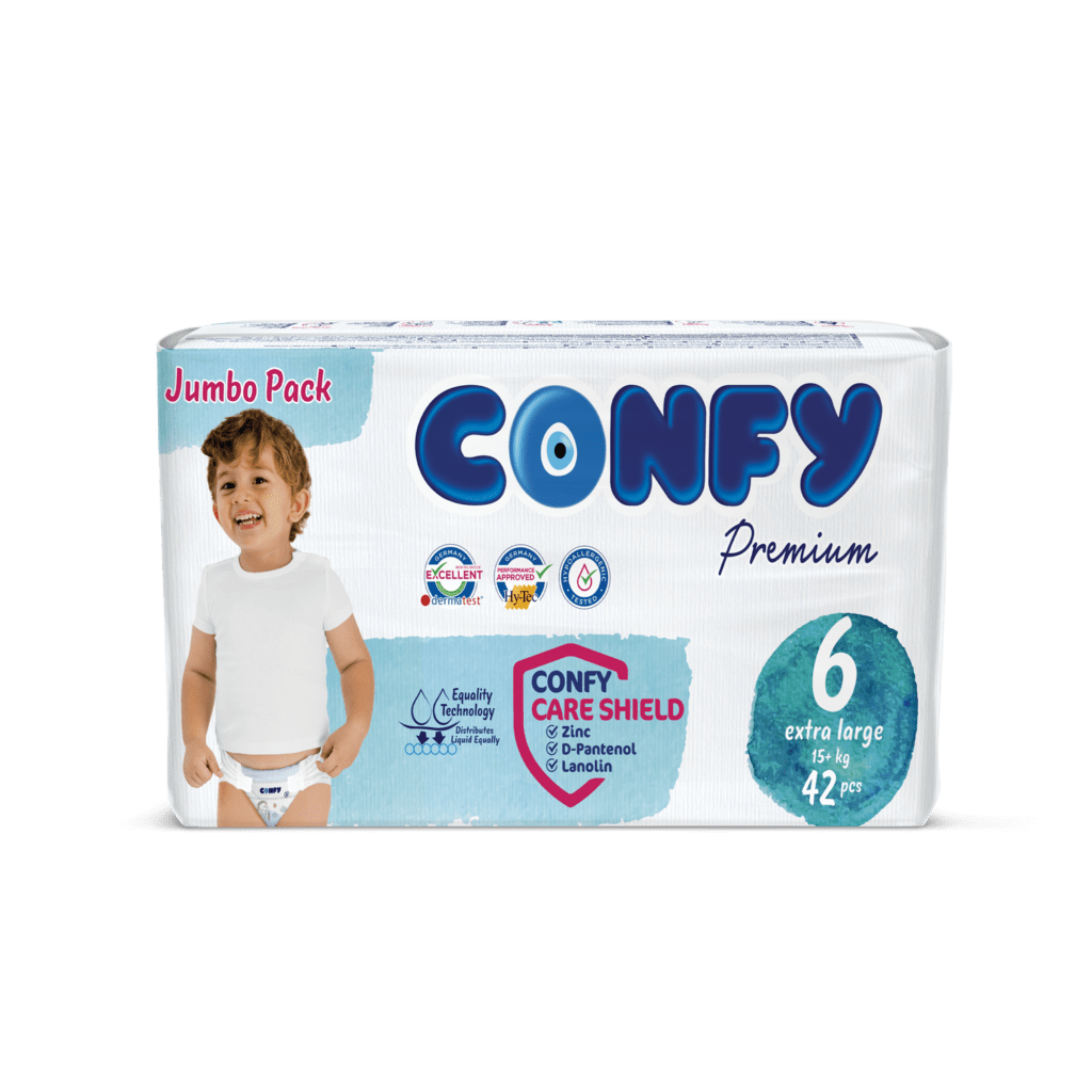 Confy Premium Kinder-Baby Windeln Gr. 1 bis 6  Rundum Auslaufschutz